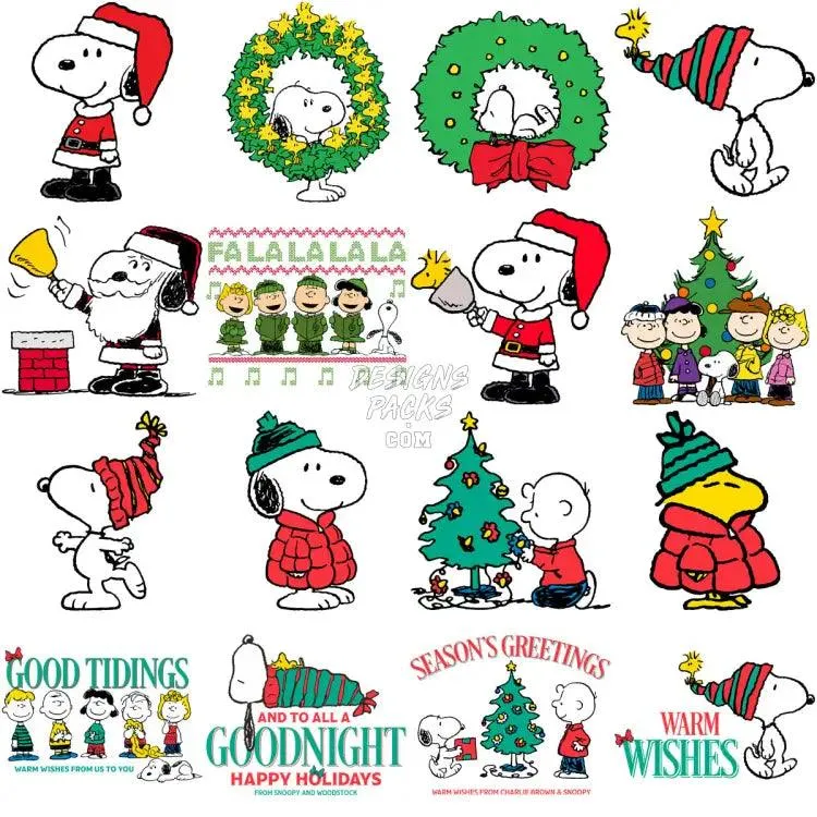 99 Dog Cartoon Christmas Designs Bundle PNG
