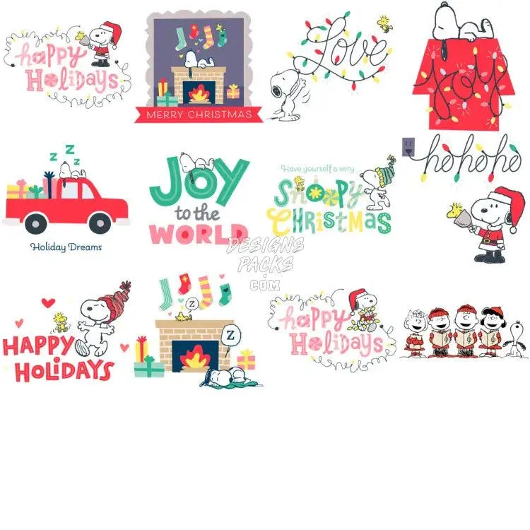 99 Dog Cartoon Christmas Designs Bundle PNG