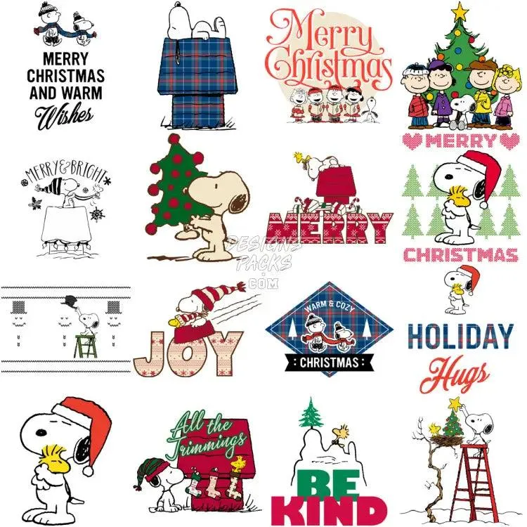 99 Dog Cartoon Christmas Designs Bundle PNG