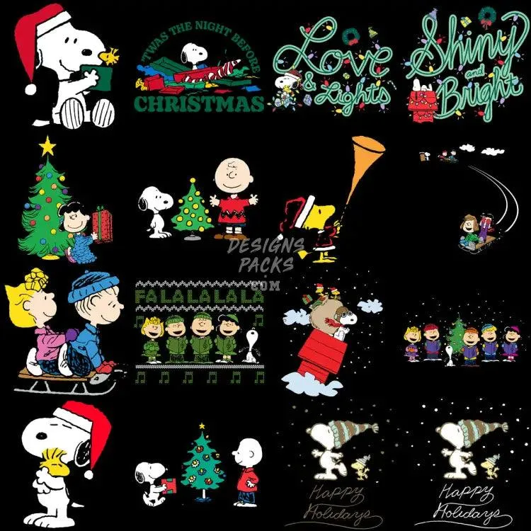 99 Dog Cartoon Christmas Designs Bundle PNG