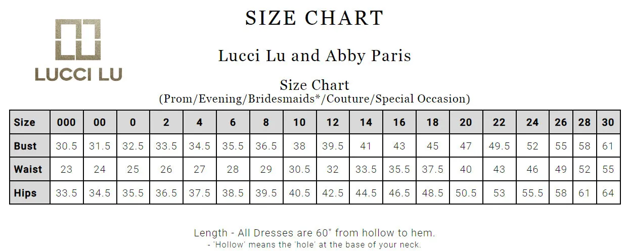 Abby Paris by Lucci Lu 93132 Champagne Bridesmaids Dress with Slit