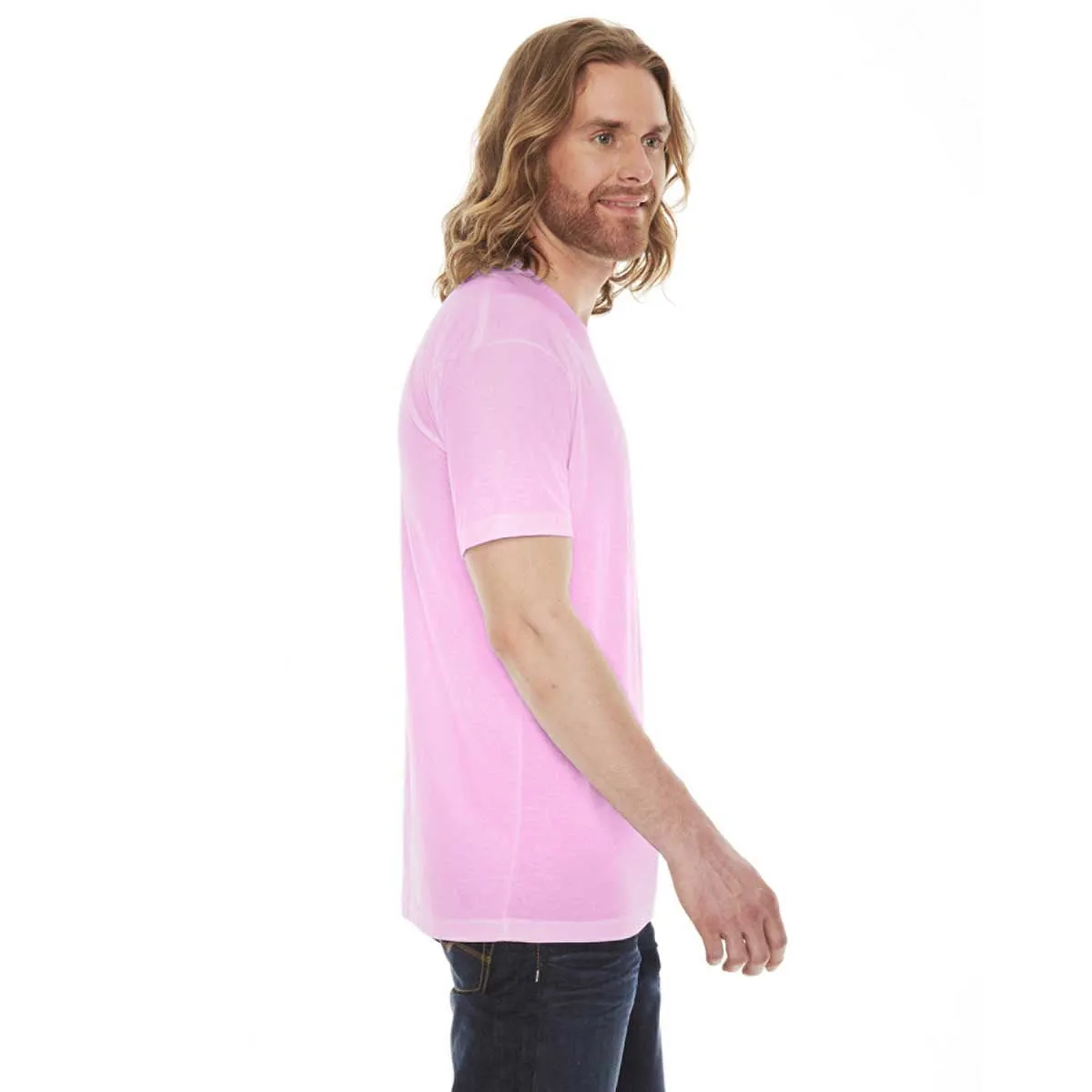 American Apparel Unisex Pink 50/50 Short Sleeve Tee