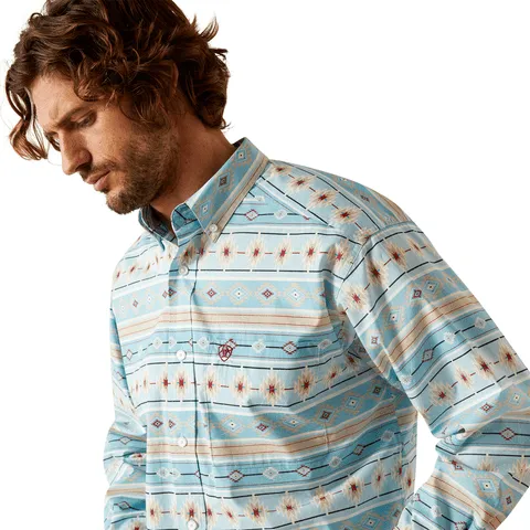 Ariat Men's Gorman Turquoise Classic Fit Long Sleeve Shirt