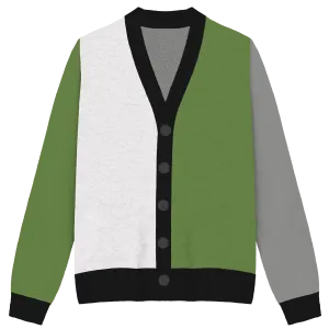 Aromantic / Agender / Demiromantic Colorblock Knit Cardigan