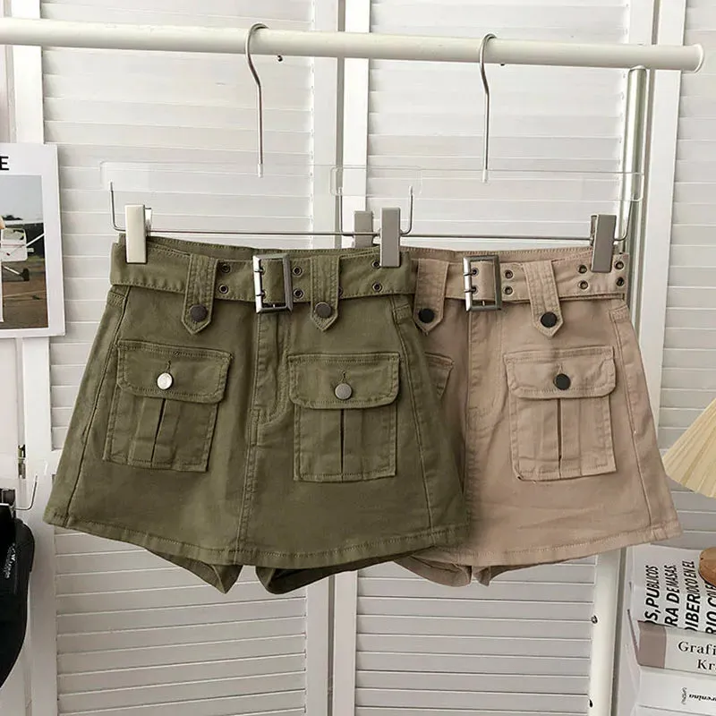 Big Pockets Denim Mini Skirts