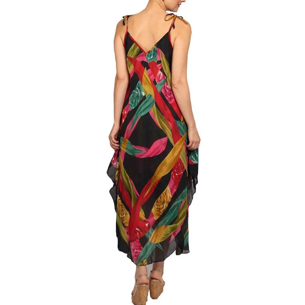 BK Moda Geometric Print Black Dress