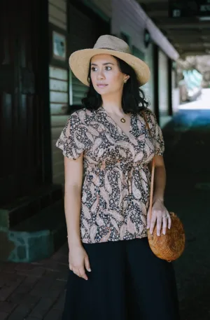 Black Paisley Fresh Top