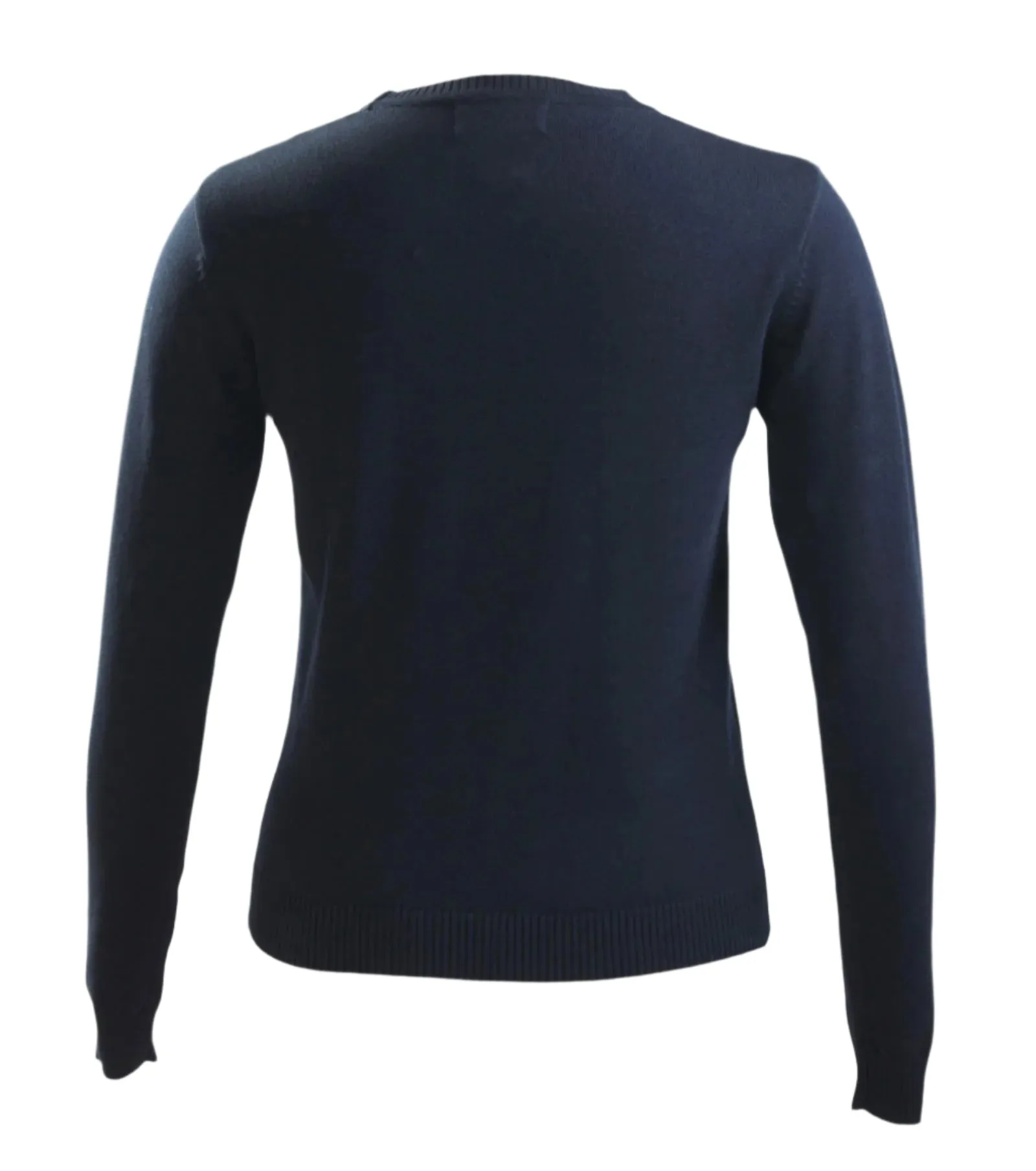 Black V-neck Cotton Knit sweater V-12