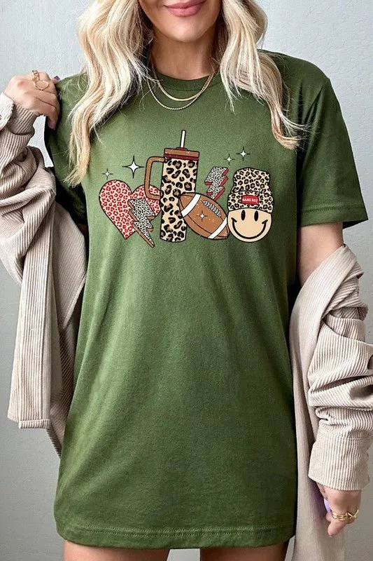 Boujee Cute Football Icons Graphic Tee