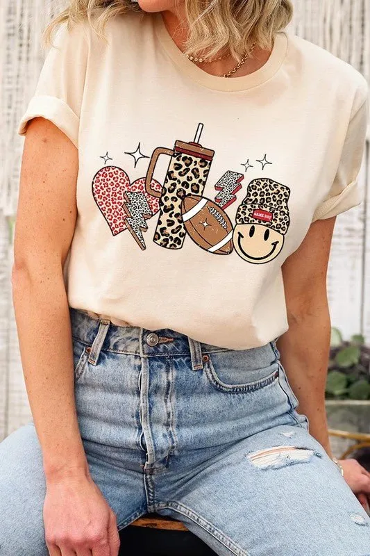Boujee Cute Football Icons Graphic Tee
