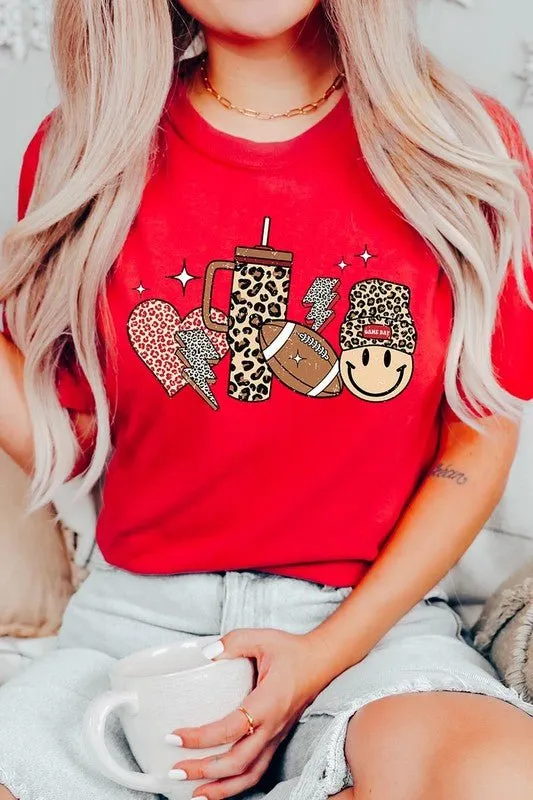 Boujee Cute Football Icons Graphic Tee