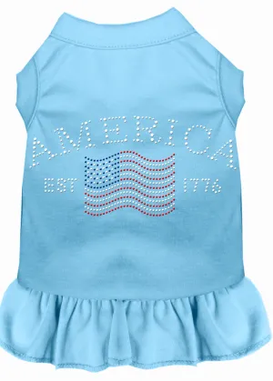 Classic America Rhinestone Dress Baby Blue Xxxl