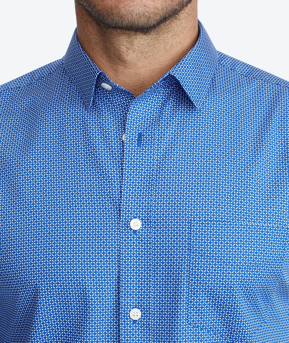 Classic Cotton Shirt with Geo Print