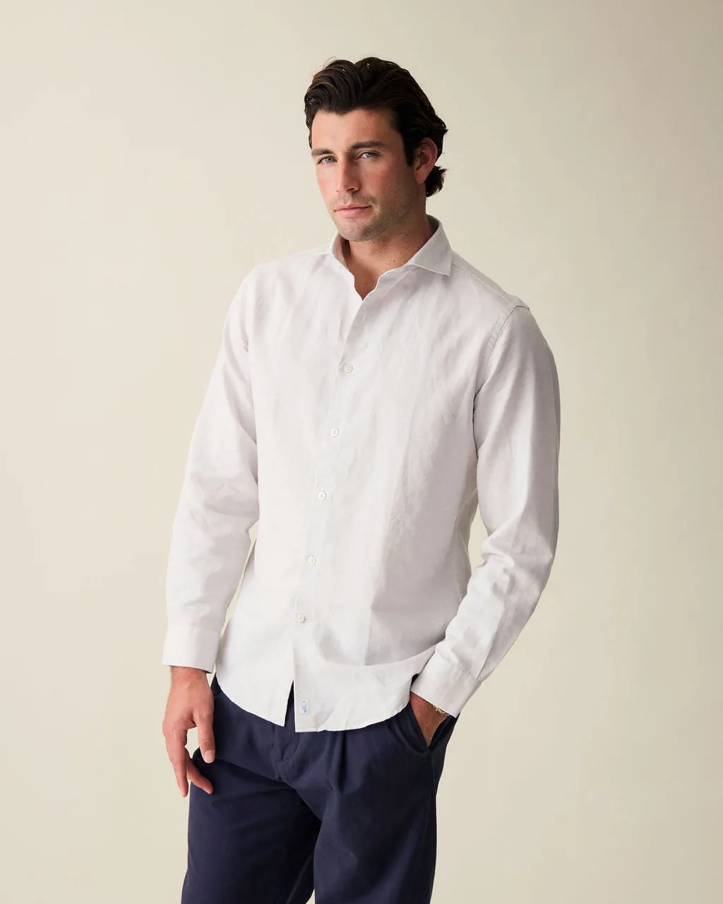 Classic Natural Linen-Blend Shirt