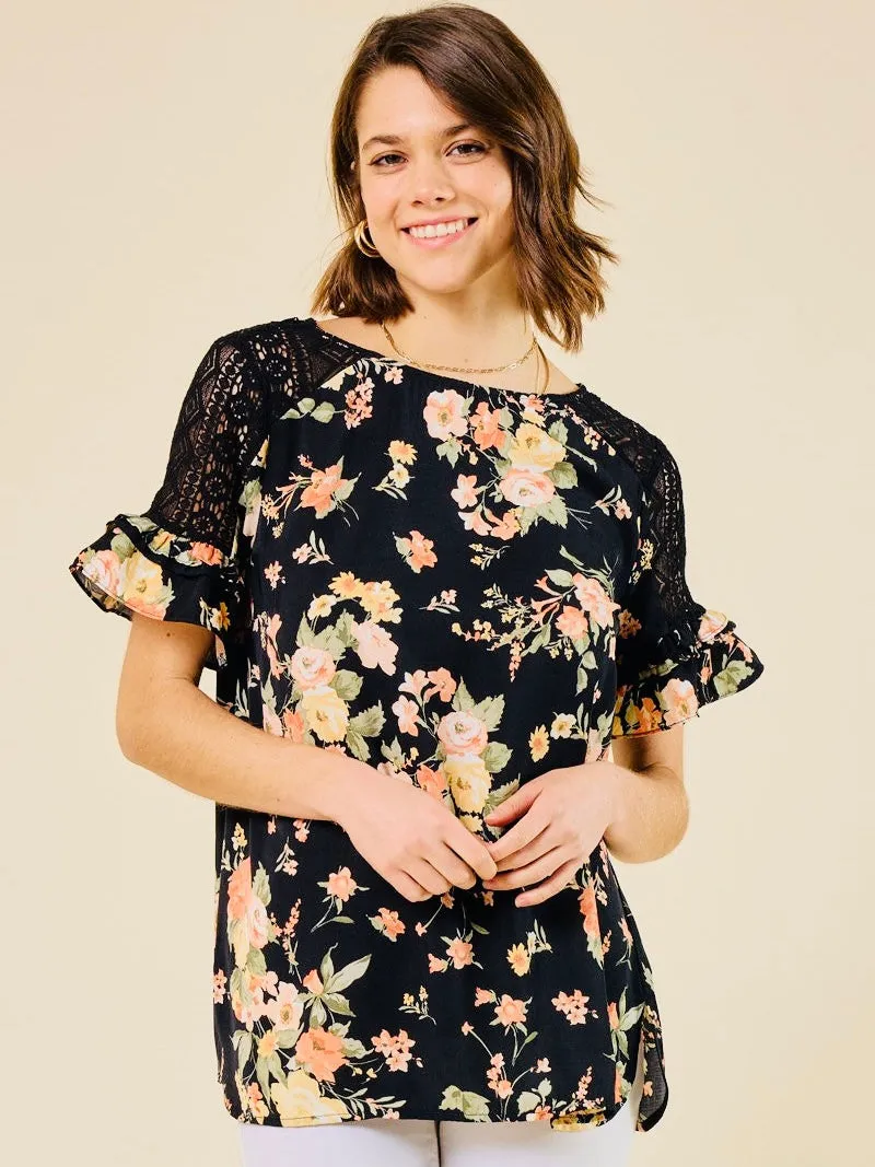Coral Floral Blouse