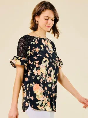 Coral Floral Blouse
