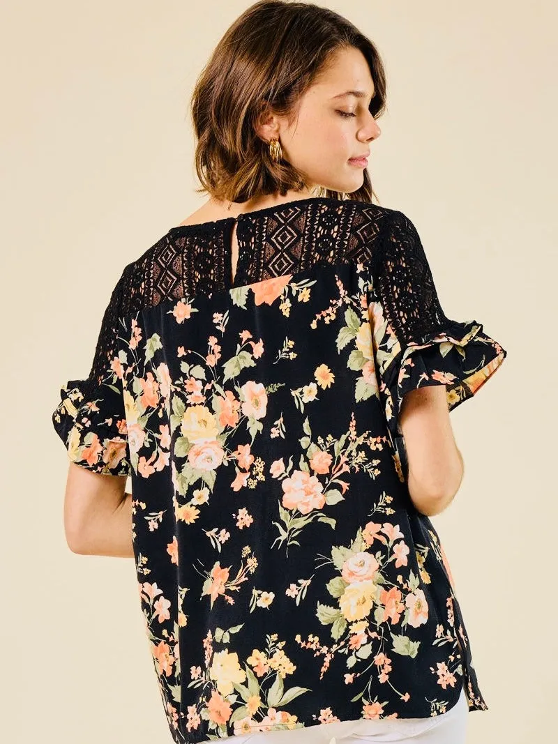 Coral Floral Blouse
