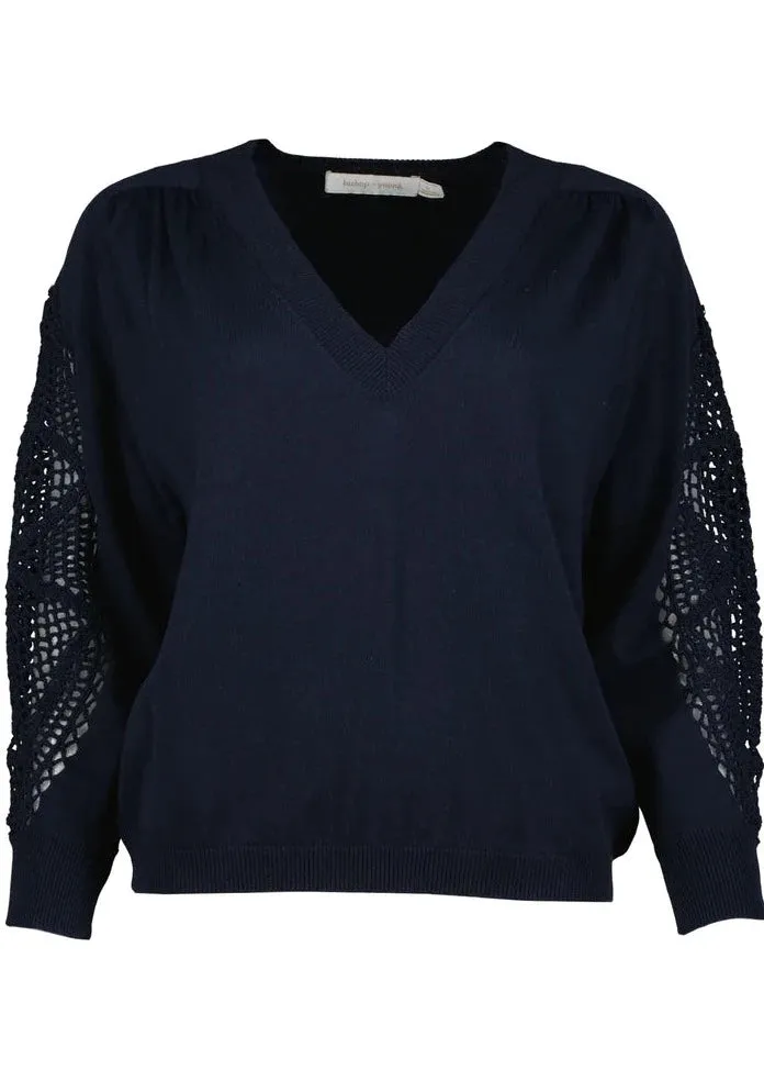 crochet inset sweater
