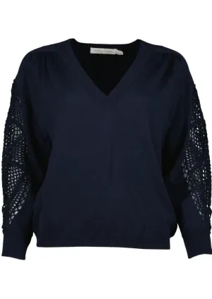 crochet inset sweater