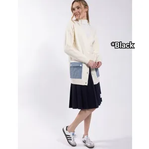 Denim Pocket Cardigan Black