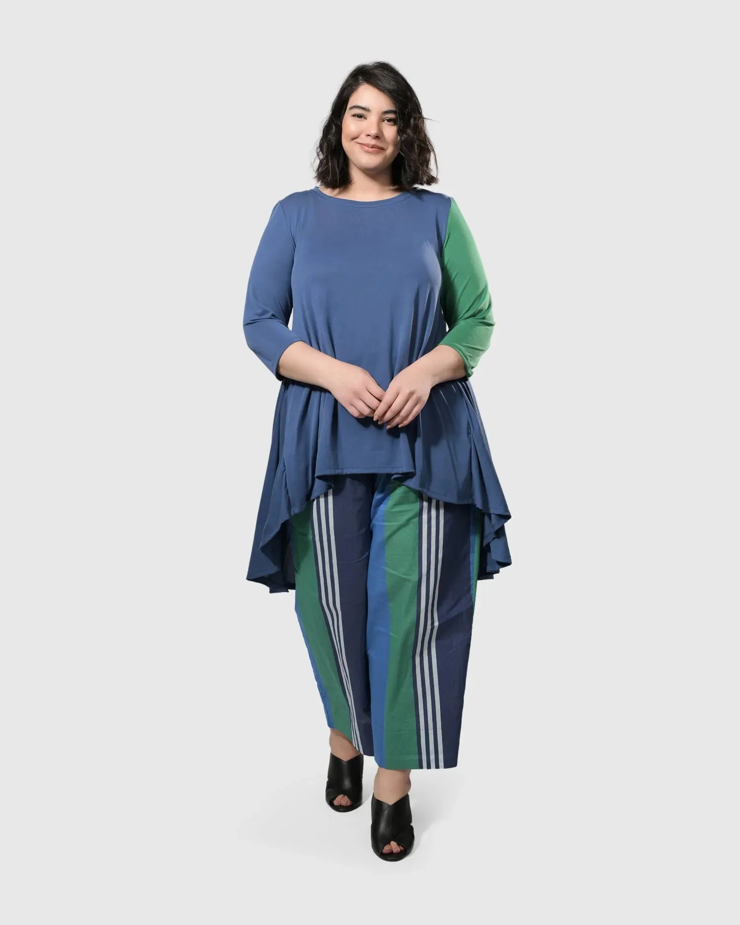 Fresh Colorblock Hi-Lo Tunic Top, Ocean