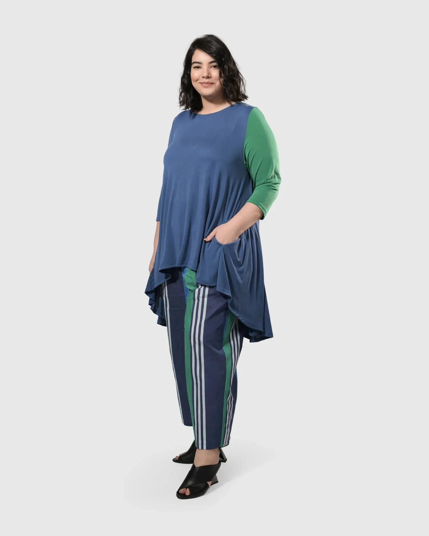 Fresh Colorblock Hi-Lo Tunic Top, Ocean