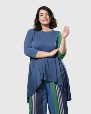Fresh Colorblock Hi-Lo Tunic Top, Ocean