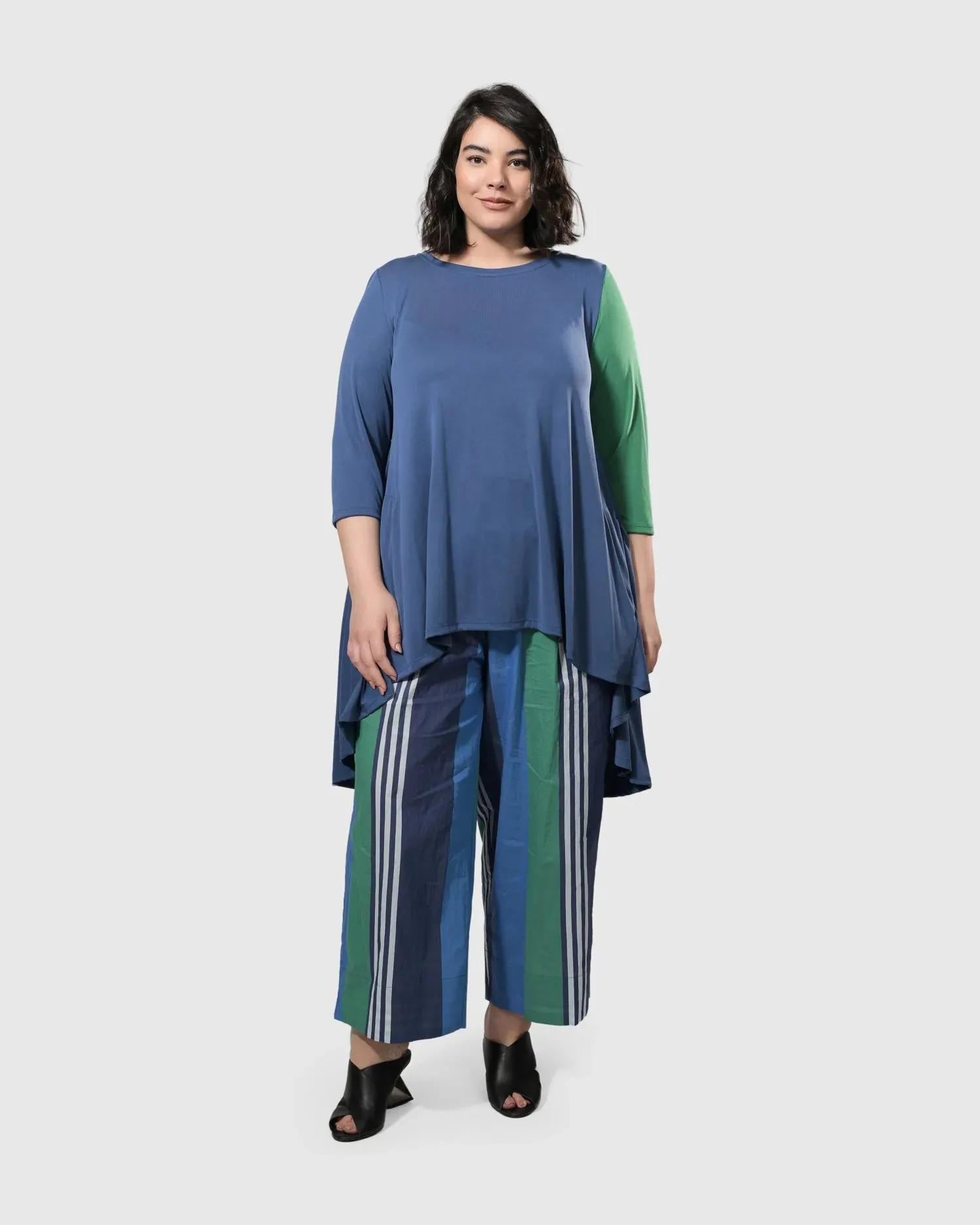 Fresh Colorblock Hi-Lo Tunic Top, Ocean
