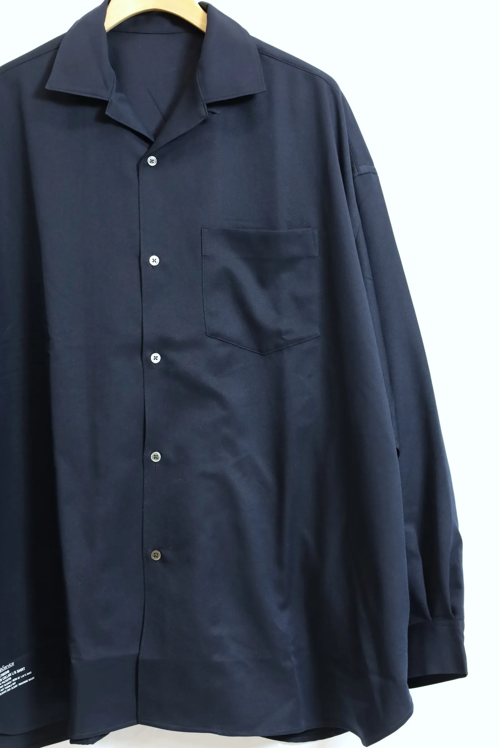 Fresh Service / COOLFIBER OPEN COLLAR L/S SHIRT - Navy