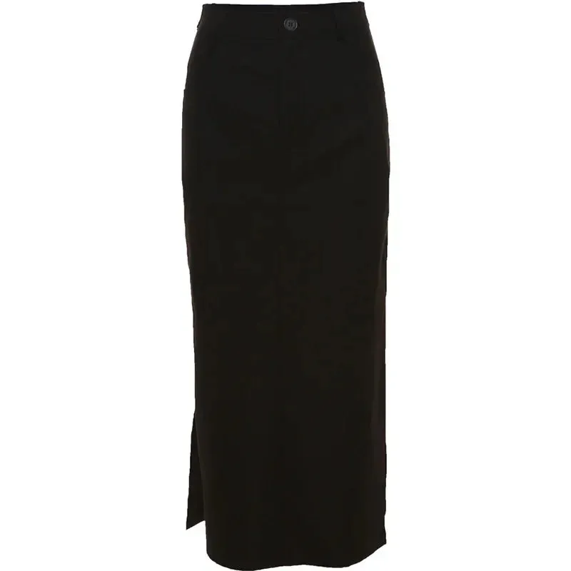 Gothic Punk High Waist Midi Skirt  Edgy & Chic