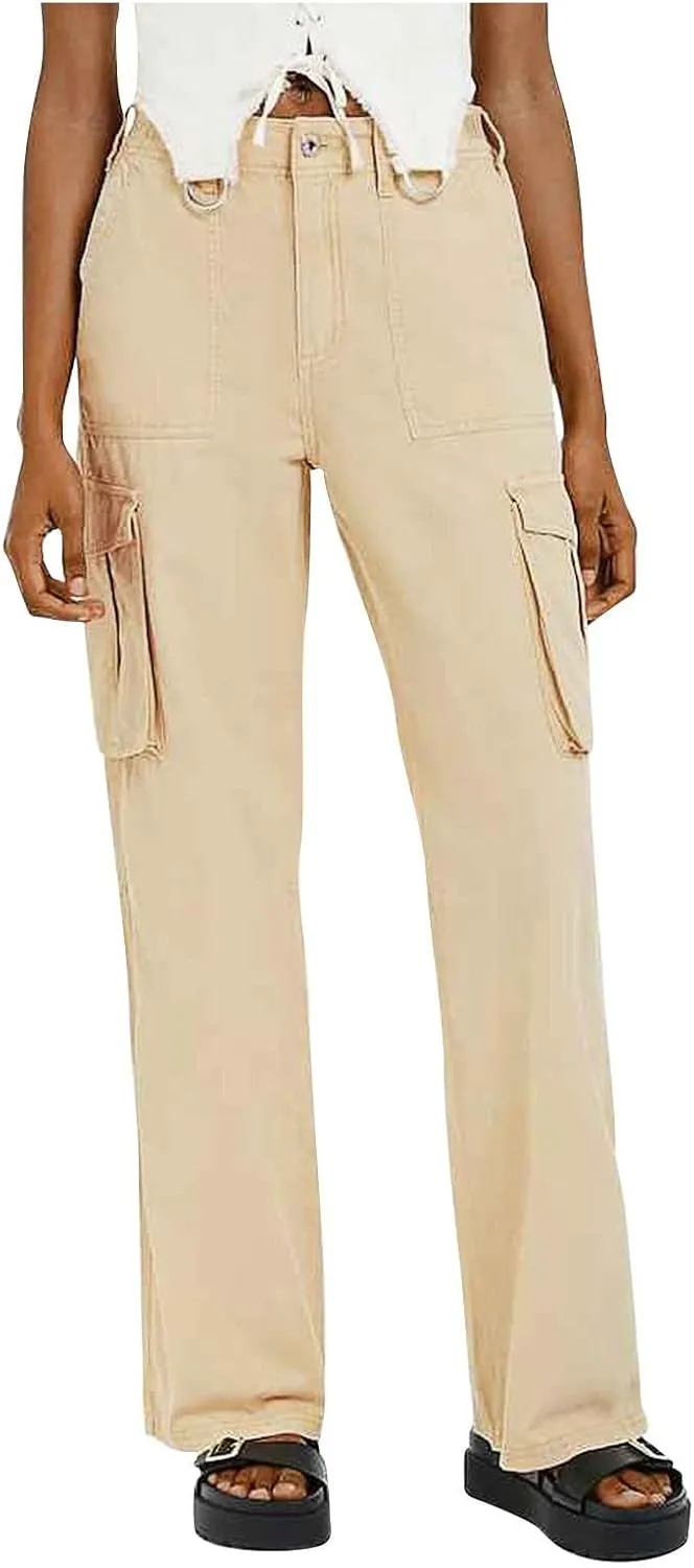 High Waisted Work Pants for Women Winter Cute Work Trousers with Pockets High Waisted Wide Leg