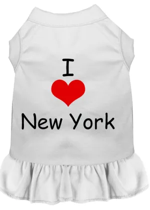 I Heart New York Screen Print Dress White Xl
