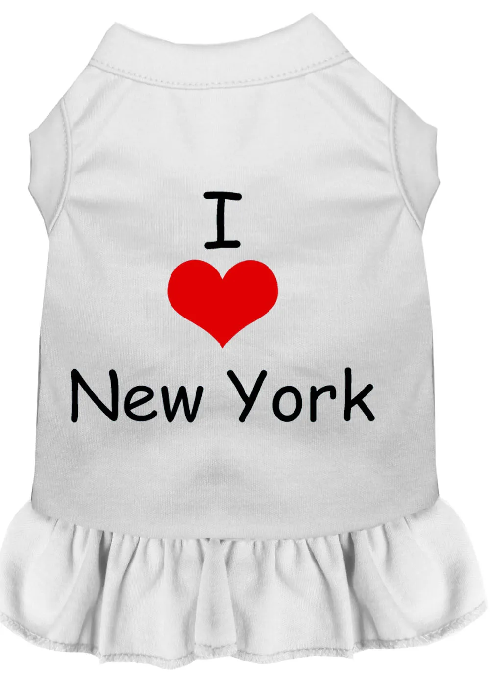 I Heart New York Screen Print Dress White Xl