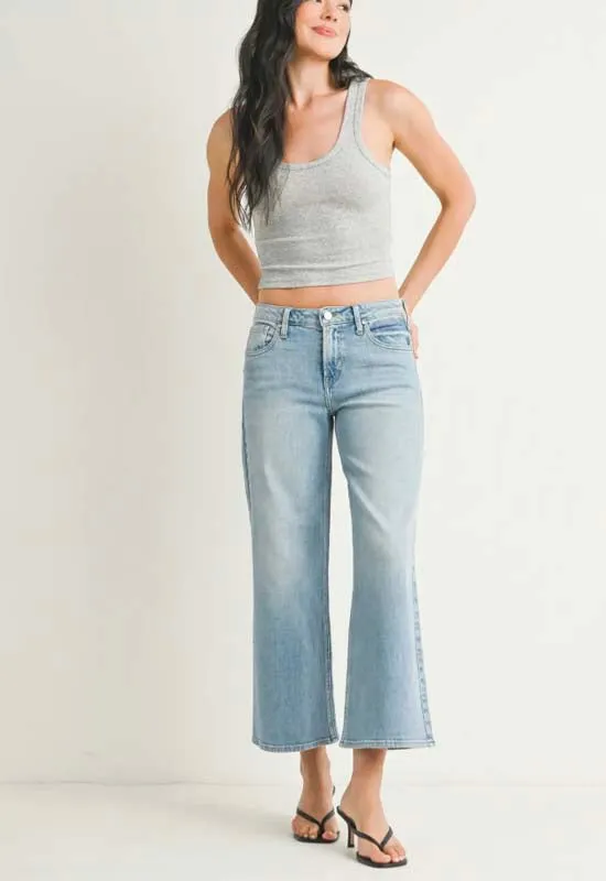 Just Black - Mid Rise Wide Leg Light Denim