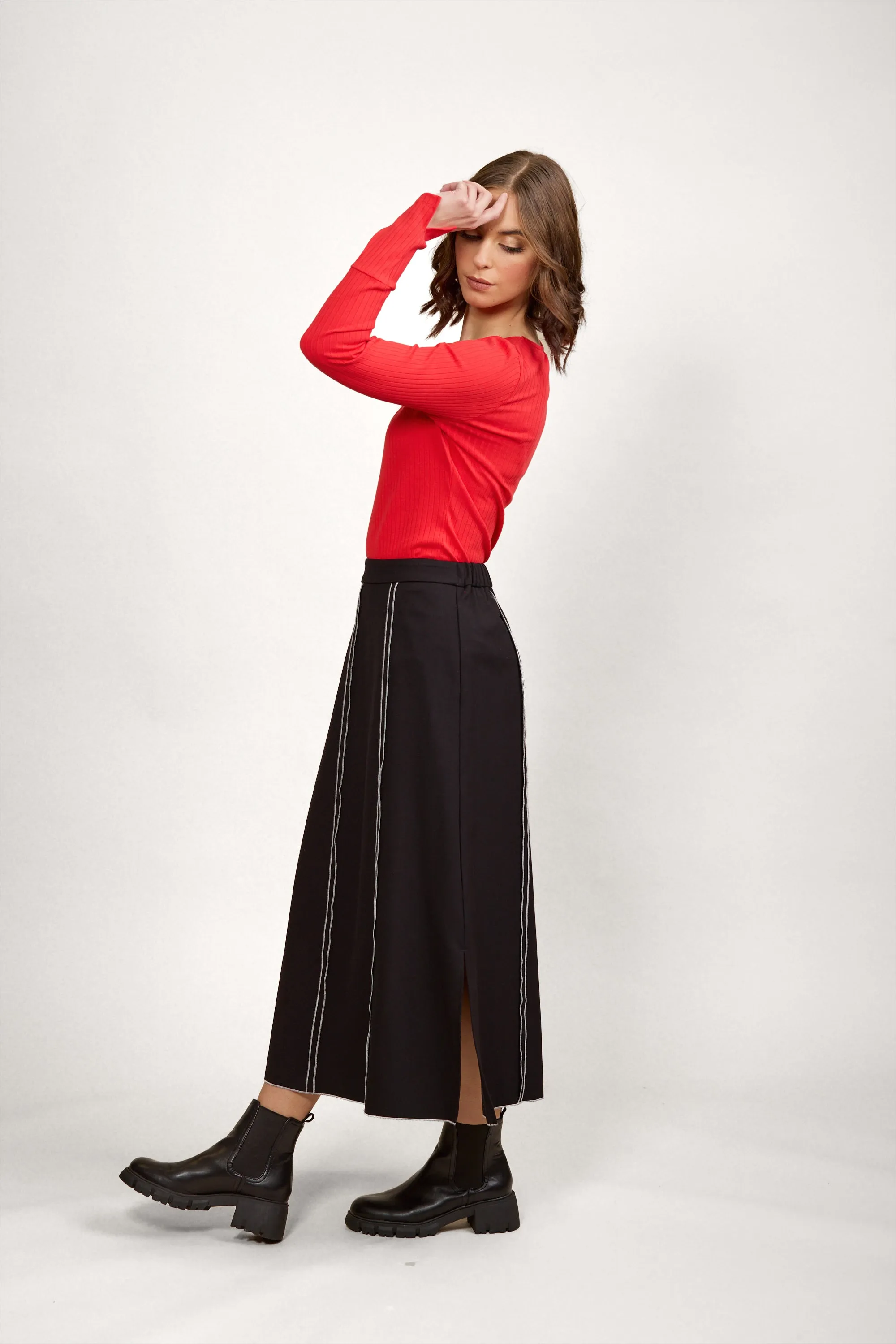 Knewe - Frame Skirt - K4033W - Black/white