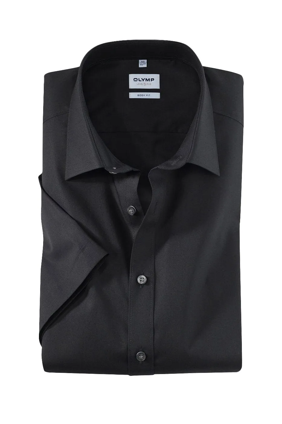 Level 5 Body Fit Plain Short Sleeve Shirt - Black