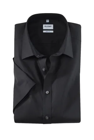 Level 5 Body Fit Plain Short Sleeve Shirt - Black