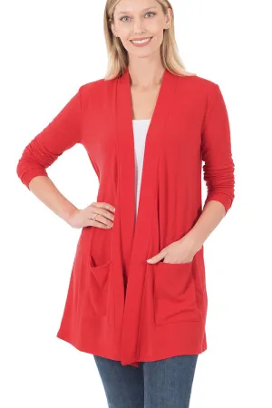 Long Open Cardigan (With Pockets)