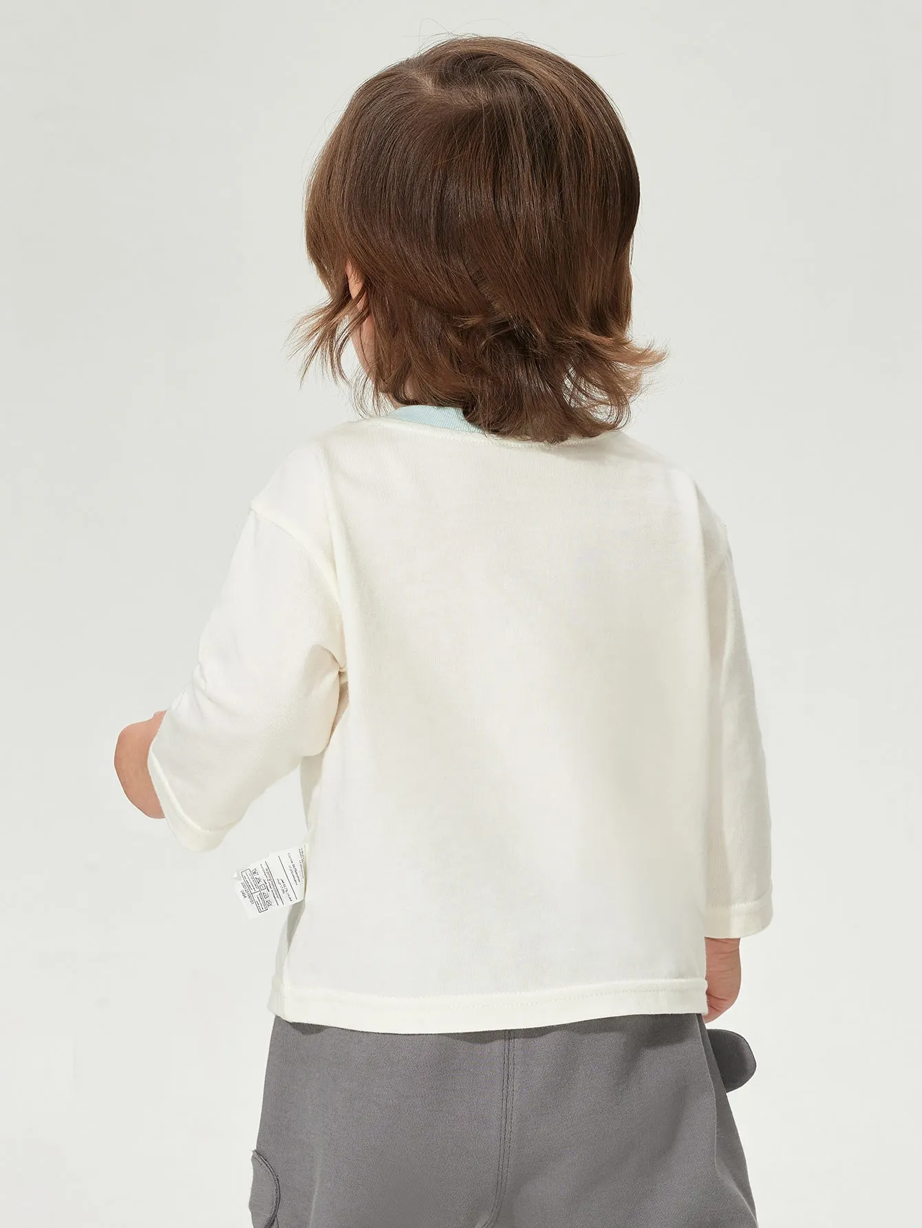 Long Sleeve T-Shirt 2025 Spring New Boy Baby Round V-neck Long Sleeve T-Shirt