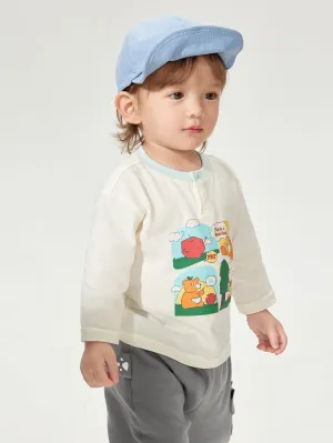 Long Sleeve T-Shirt 2025 Spring New Boy Baby Round V-neck Long Sleeve T-Shirt