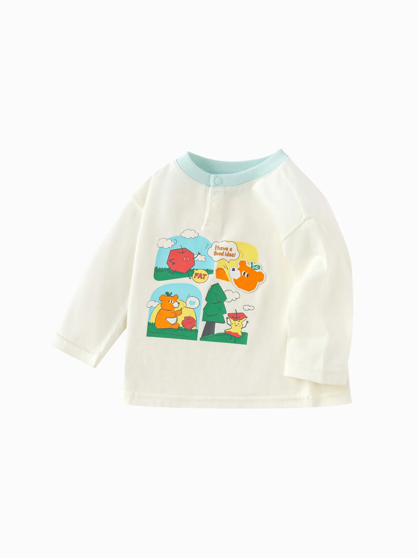 Long Sleeve T-Shirt 2025 Spring New Boy Baby Round V-neck Long Sleeve T-Shirt