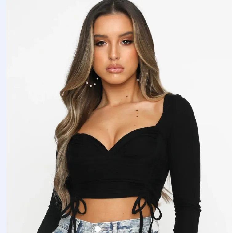Long Sleeve Threaded Low Chest Bottoming Shirt