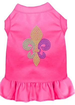Mardi Gras Fleur De Lis Rhinestone Dress Bright Pink Xxxl