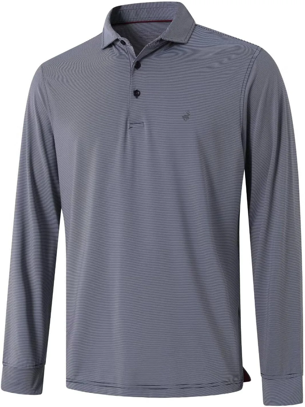 MICHEL ROUEN Golf Shirts for Men Short Sleeve Lightweight Quick Dry Pin Striped Casual Collared Polo Shirts