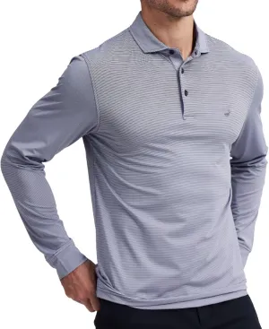 MICHEL ROUEN Golf Shirts for Men Short Sleeve Lightweight Quick Dry Pin Striped Casual Collared Polo Shirts