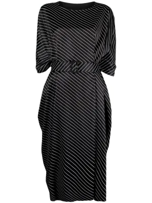 MM6 VERTICAL-STRIPE DRESS