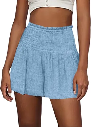 New Women's High Waisted Pleated Casual Shorts Running Shorts Women