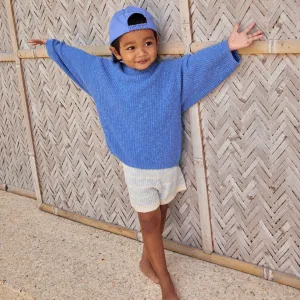 Organic Textured Rib Sweater - Marine