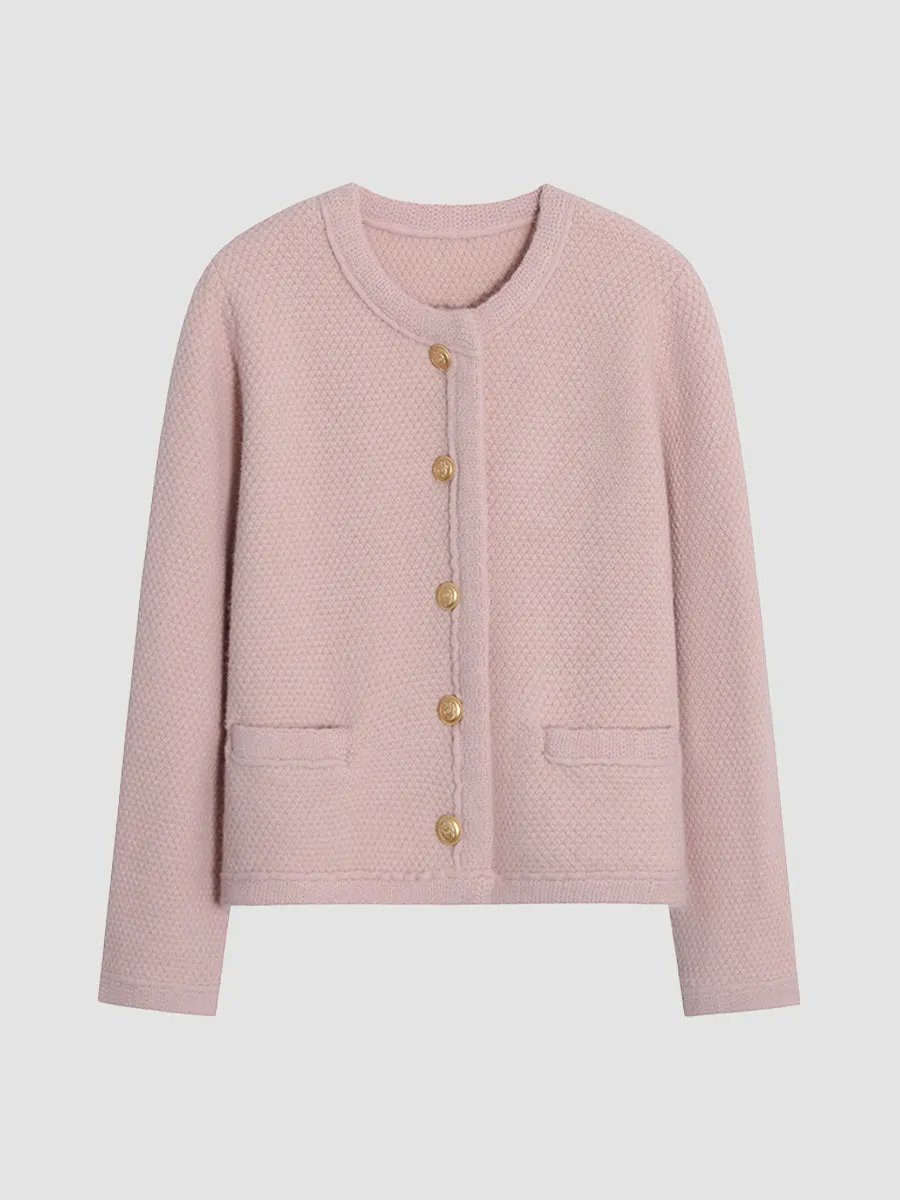 Pink Sweater Jacket Cardigan