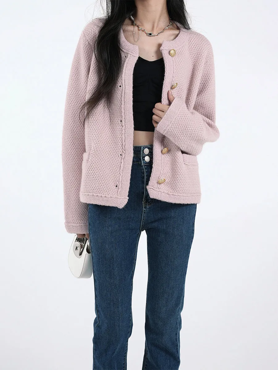 Pink Sweater Jacket Cardigan